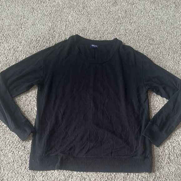 Splendid Black Long Sleeve Relaxed Sweatshirt - Picture 1 of 6